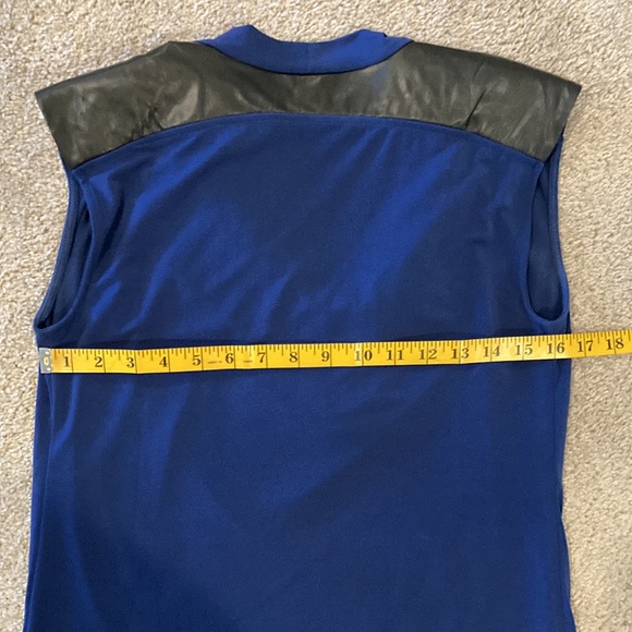 Ann Taylor Sleeveless Blue Cowl Neck Top - Picture 6 of 7